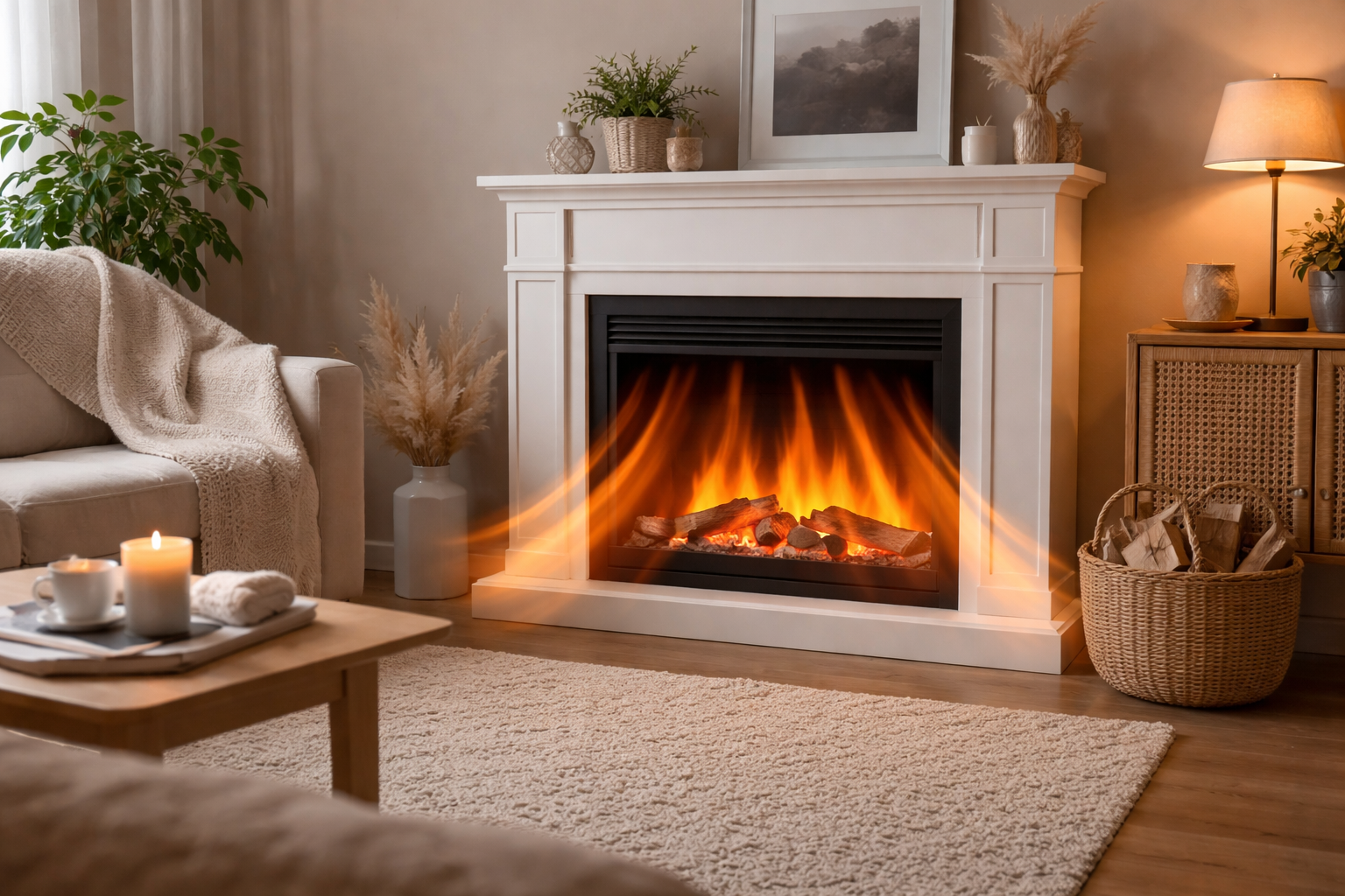 electric fireplace give off heat