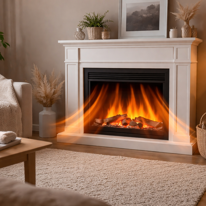 electric fireplace give off heat