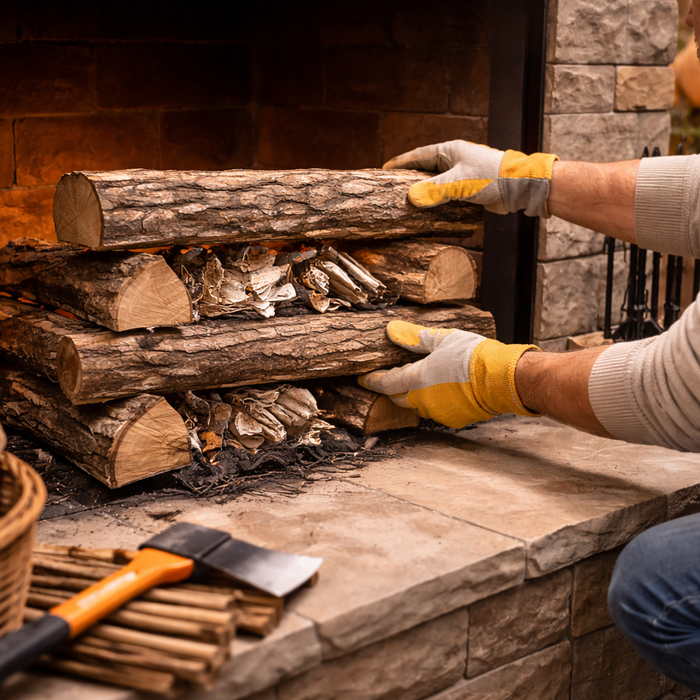 Stack Logs in a Fireplace
