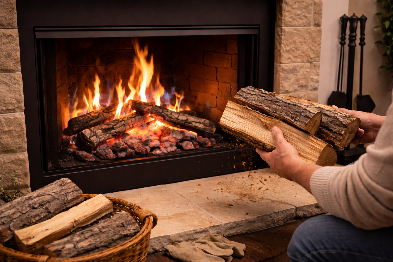 burn wood in a gas fireplace