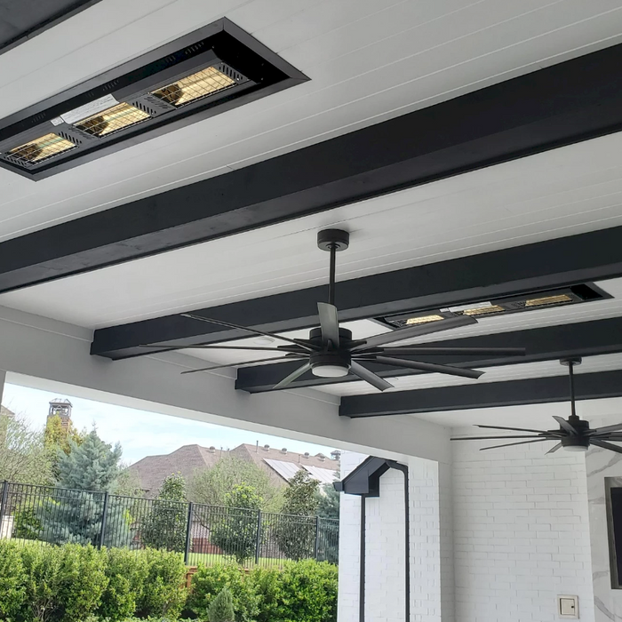 how close can a patio heater be to the ceiling