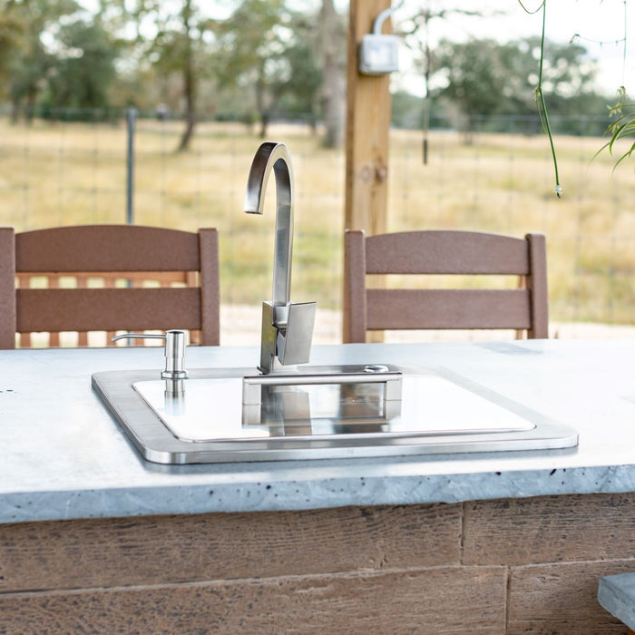 how to drain outdoor kitchen sink