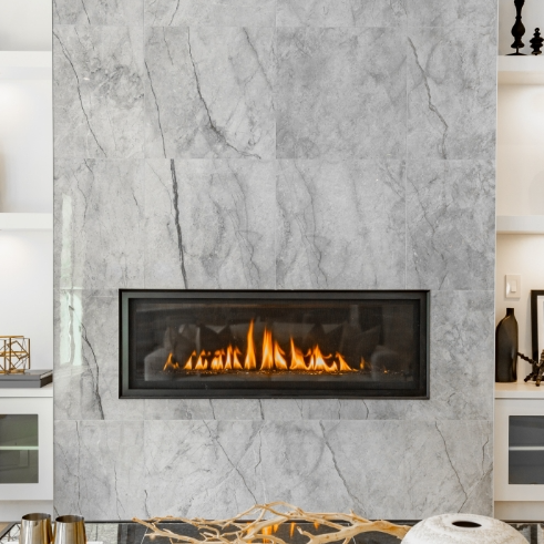 installing a gas fireplace on an interior wall