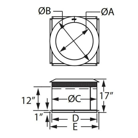 Majestic 14" Dura Vent DuraChimney ll Attic Insulation Shield