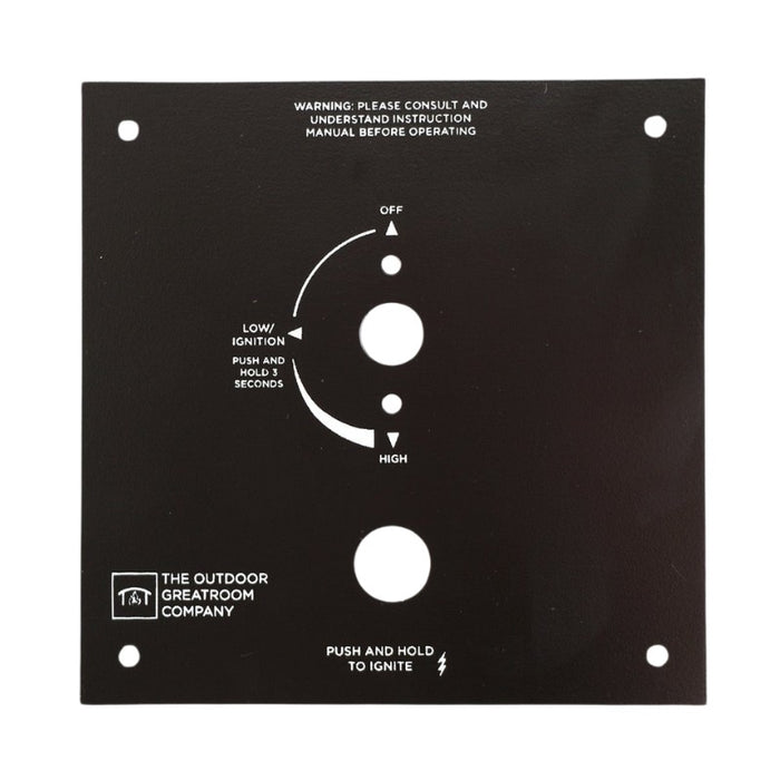 6.375 x 6.375 Square Control Panel for Crystal Fire Plus Gas Burners