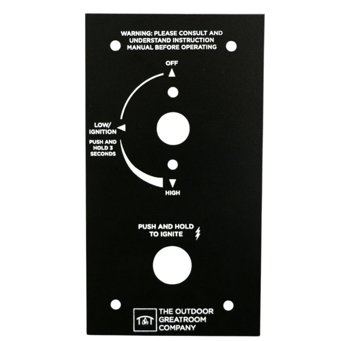 6.38 x 3.5 Control Panel for Crystal Fire Plus Gas Burners