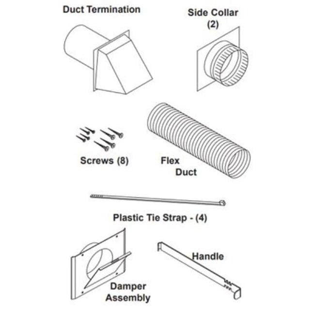 Majestic Outside Air Kit with 25" Un-insulated Flex Duct