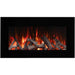 Amantii 26 Wall Mount with Black Glass Surround Rustic Media Yellow Flame