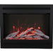 Amantii 31 Zero Clearance Electric Fireplace Square Surround with Birch Log Set Pebbles and Clear Ember Media Set 