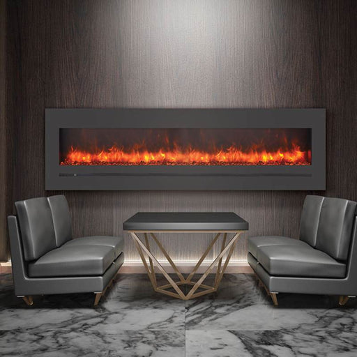 Amantii 72 Wall Mount with Steel Surround Meeting Room Sable Media Orange Flame 
