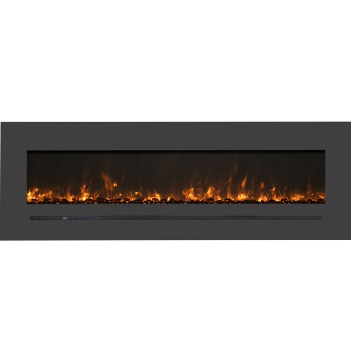 Amantii 72 Wall Mount with Steel Surround Yellow Flame Sable Media