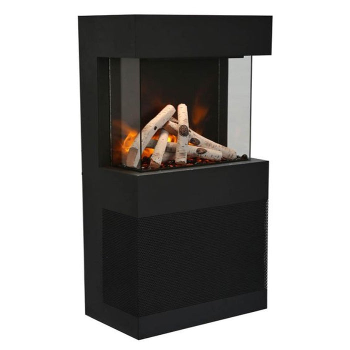 Amantii Cube 20 x 25 FreestandingWall Mount Electric Fireplace Birch With Speaker Base