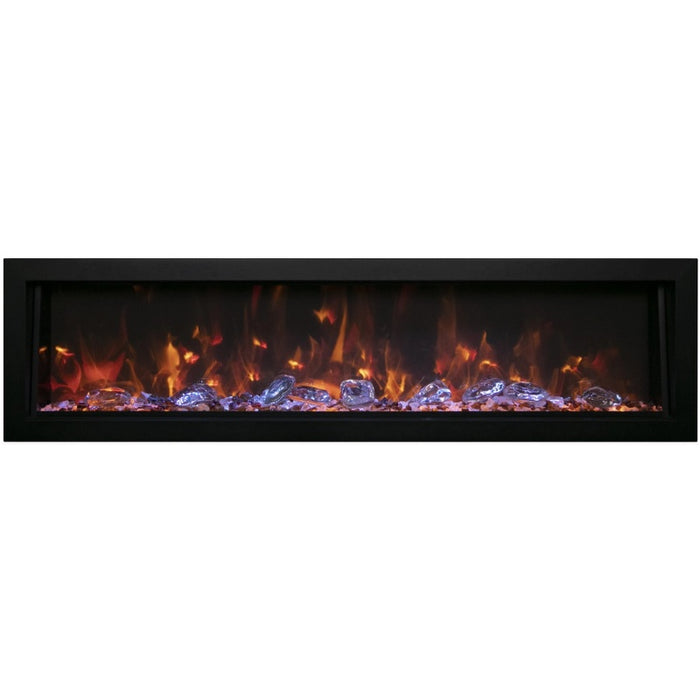 Amantii Panorama Deep 40 Built-In Linear Electric Fireplace Canyon Brown Ice or Diamond Media