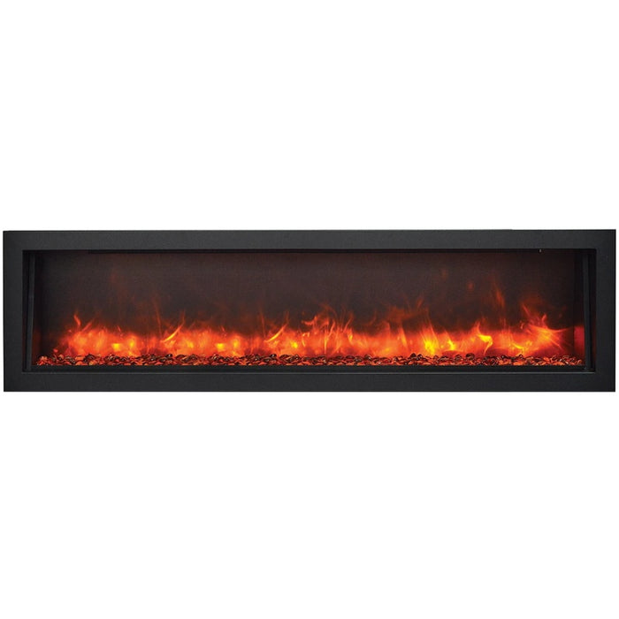 Amantii Panorama Deep 72 Built-In Linear Electric Fireplace Sable Large Beads