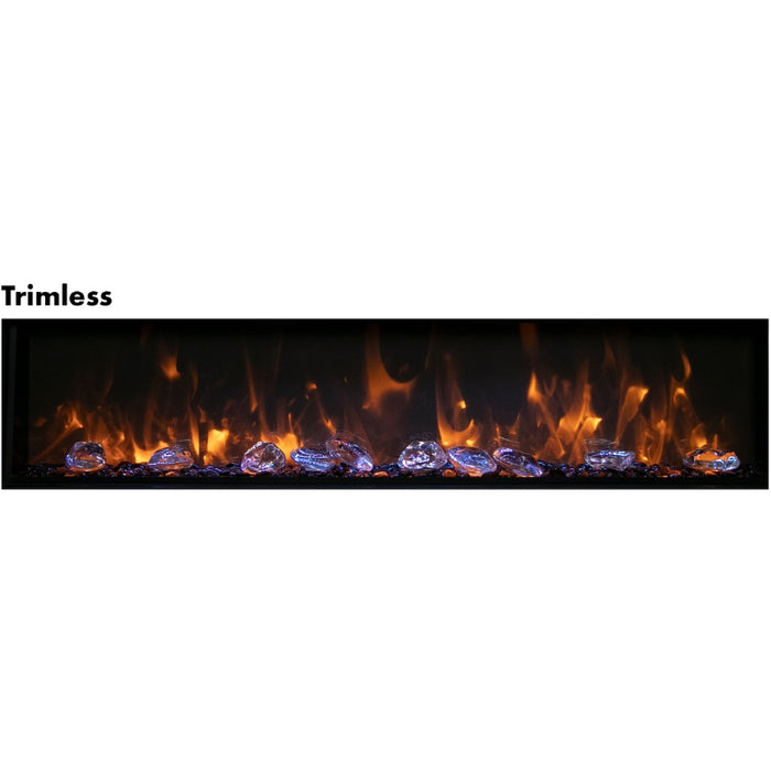 Amantii Panorama Deep 88 Built-In Linear Electric Fireplace Ice or Diamond Media Trimless
