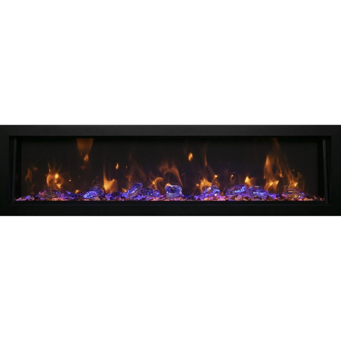 Amantii Panorama Deep & Xtra Tall 40 Built-In Linear Electric Fireplace Ice Media