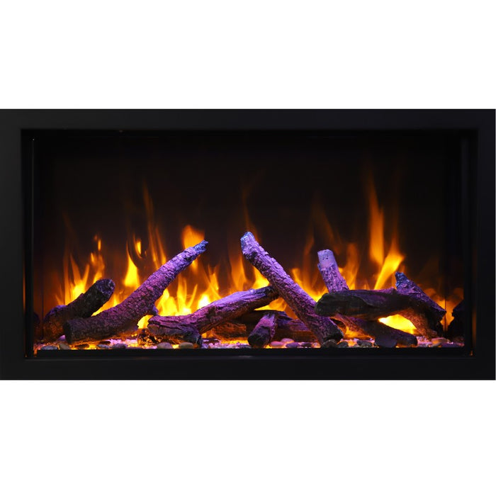 Amantii Panorama Deep & Xtra Tall 40 Built-In Linear Electric Fireplace Rustic