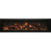 Amantii Panorama Deep & Xtra Tall 40 Built-In Linear Electric Fireplace Split Log set Amber Glass Media