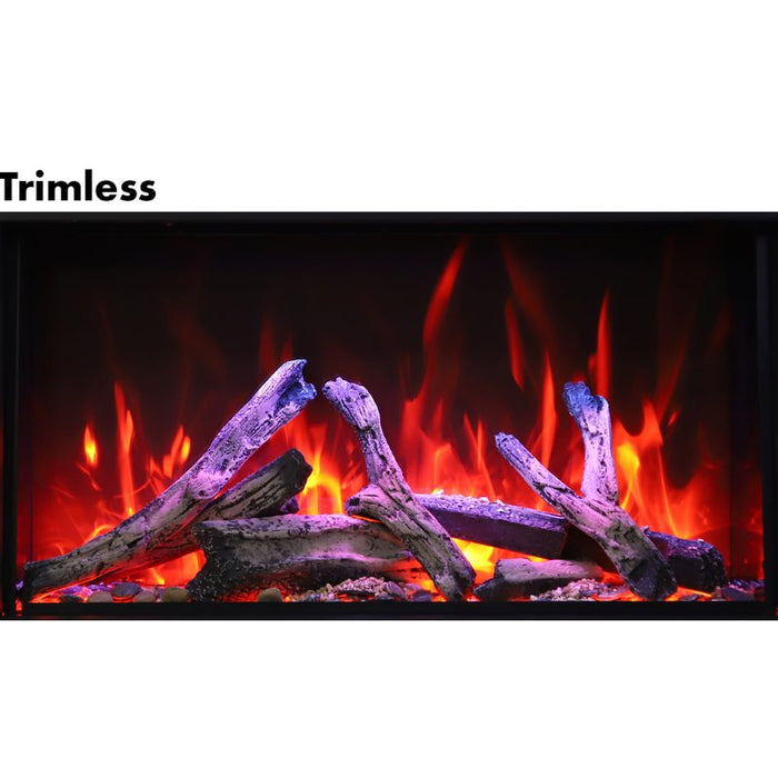 Amantii Panorama Deep & Xtra Tall 50 Built-In Linear Electric Fireplace Rustic no Trim
