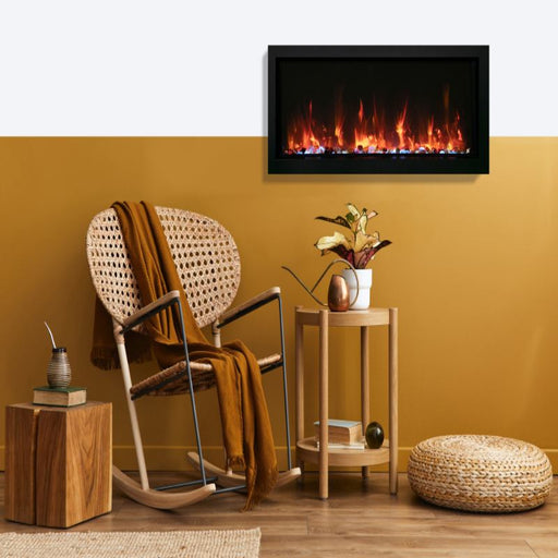 Amantii Panorama Extra Slim 30 Built-In Linear Electric Fireplace Living Room