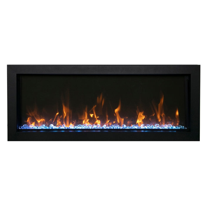 Amantii Panorama Extra Slim 40 Built-In Linear Electric Fireplace 3D GLASS YELLOW FLAME MG 2084
