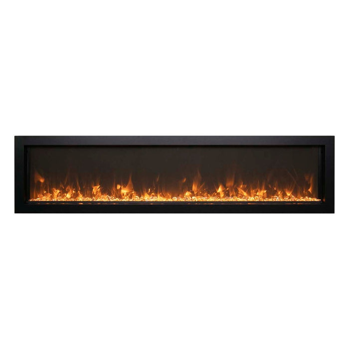 Amantii Panorama Extra Slim 50 Built-In Linear Electric Fireplace Ember Crystal Media