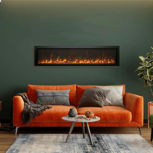 Amantii Panorama Extra Slim 50 Built-In Linear Electric Fireplace Living Room 