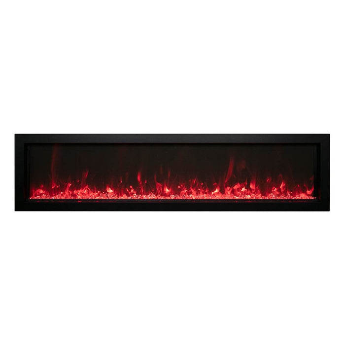 Amantii Panorama Extra Slim 50 Built-In Linear Electric Fireplace Red Ember Media