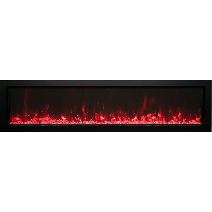 Amantii Panorama Extra Slim 60 Built-In Linear Electric Fireplace Red Ember Media
