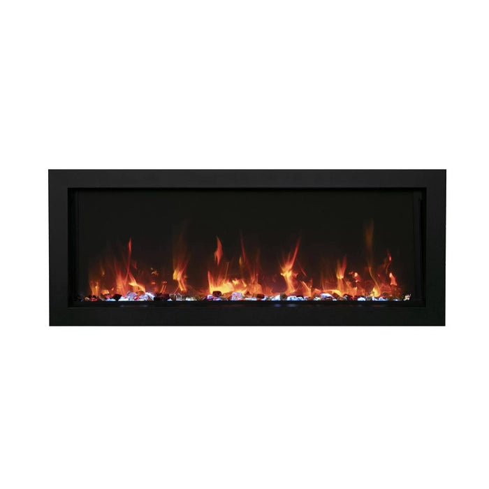 Amantii Panorama Slim 40 Built-In Linear Electric Fireplace REMII 1 MEDIA YELLOW AND ORANGE FLAME MG_2209