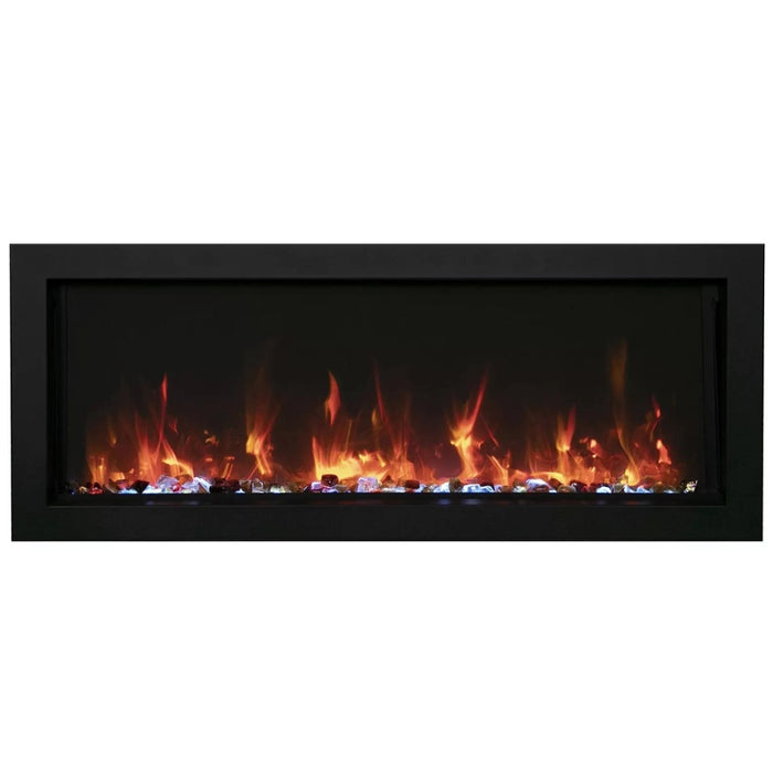 Amantii Panorama Slim 50 Built-In Linear Electric Fireplace REMII 1 MEDIA YELLOW AND ORANGE FLAME MG_2209