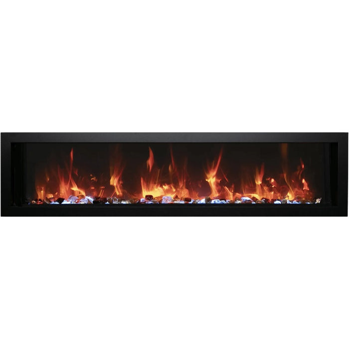 Amantii Panorama Slim 60 Built-In Linear Electric Fireplace Ice Crystal Media