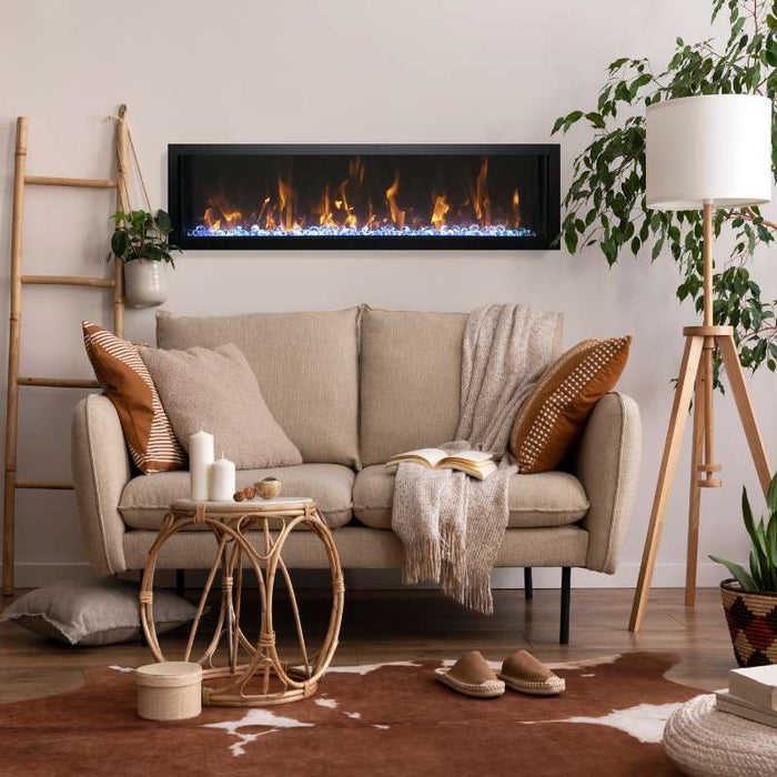 Amantii Panorama Slim 72 Built-In Linear Electric Fireplace Clear Glasss Media 1