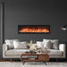 Amantii Symmetry Bespoke 50 Linear Electric Fireplace Ice Media Orange Flame Living Room