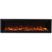 Amantii Symmetry Smart 34 Linear Electric Fireplace Oak Media Yellow Flame