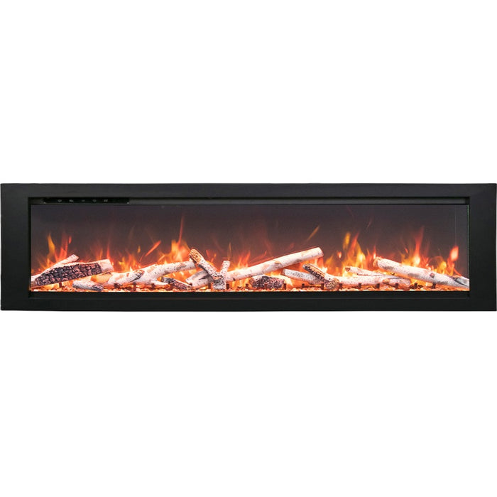 Amantii Symmetry Smart 74 Linear Electric Fireplace Birch Brown Mix Yellow Flame Front Scaled