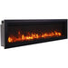 Amantii Symmetry Smart 74 Linear Electric Fireplace Brown Mix Orange Flame Side View