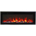 Amantii Symmetry Smart Xtra Slim 42 Linear Electric Fireplace Driftwood Media Red Flame