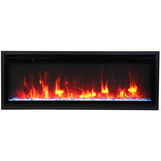 Amantii Symmetry Smart Xtra Slim 42 Linear Electric Fireplace Ice Media Orange Flame