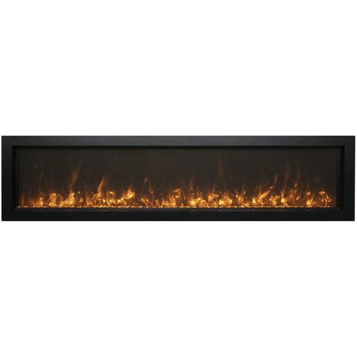 Amantii Symmetry Smart Xtra Slim 50 Linear Electric Fireplace Living Room Brown Mix Yellow Flame