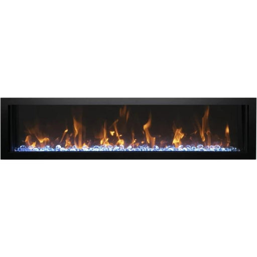 Amantii Symmetry Smart Xtra Slim 60 Linear Electric Fireplace Ice Media Yellow Flame Scaled