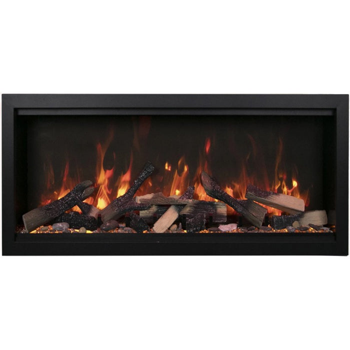 Amantii Symmetry Xtra Tall 34 Built-In Linear Electric Fireplace Rustic