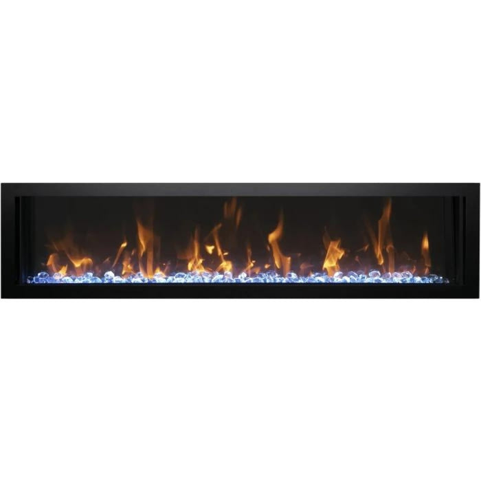 Amantii Symmetry Xtra Tall 74 Built-In Linear Electric Fireplace Guess Room Ice Crystal Media