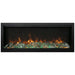 Amantii Symmetry Xtra Tall Bespoke 50 Built-In Linear Electric Fireplace Ice Media