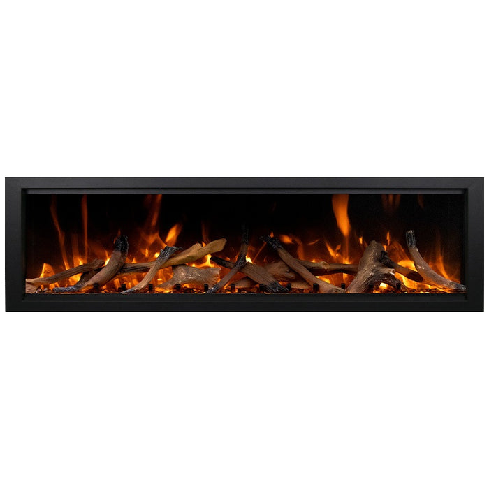 Amantii Symmetry Xtra Tall Bespoke 74 Built-In Linear Electric Fireplace Driftwood