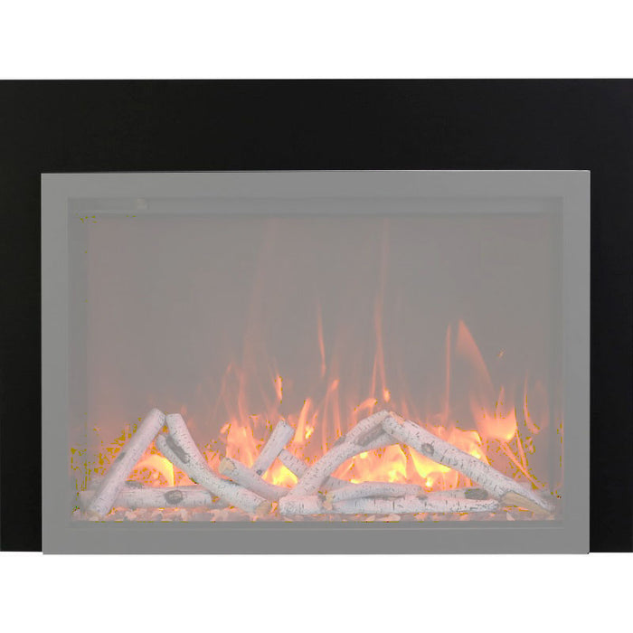 Amantii Traditional Bespoke Built-InInsert Electric Fireplace Birch Log set 3 sided frame