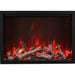 Amantii Traditional Bespoke Built-InInsert Electric Fireplace Rustic with pebbles no trim