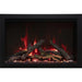 Amantii Traditional Bespoke Smart 38 Built-InInsert Electric Fireplace Oak with Crystal pebbles no trim yellow lights