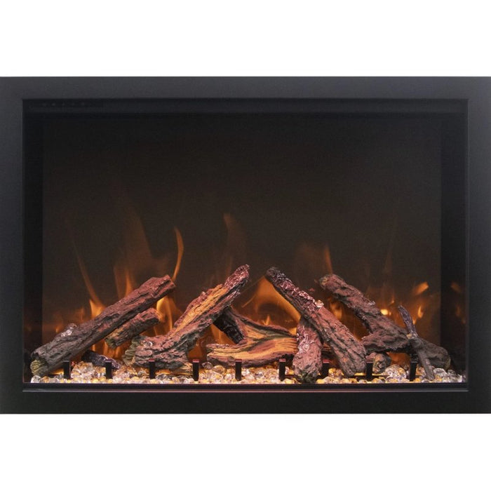 Amantii Traditional Bespoke Smart 38 Built-InInsert Electric Fireplace Split with Crystal clear media no trim