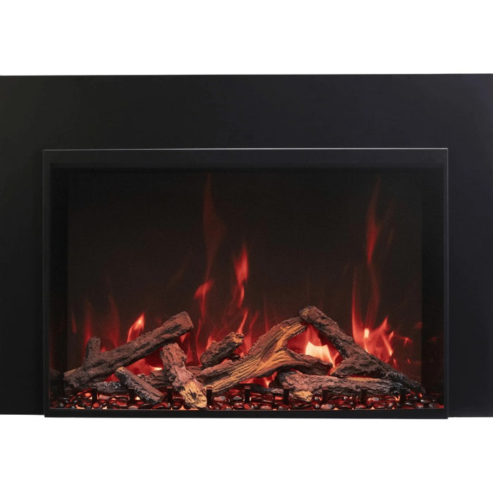 Amantii Traditional Smart 30 Built-InInsert Electric Fireplace 8 pcs Oak Log Set with rocks 4 Sided Trim scaled